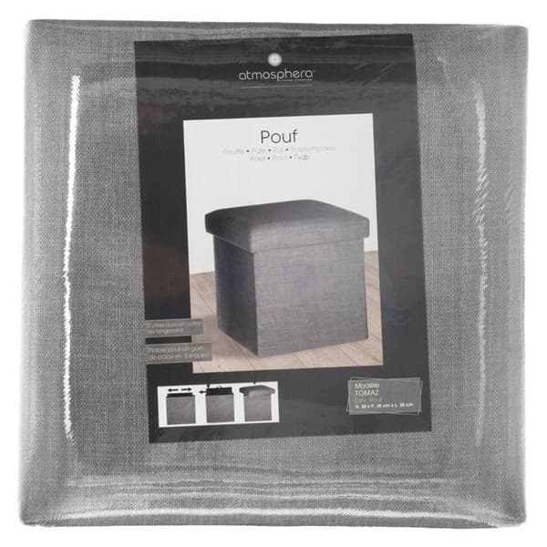 Fällbar pouf "Tomaz" grå mus - Atmosphera Inredningsskapare