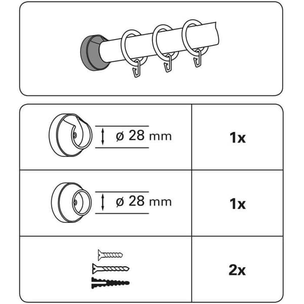 Gardinia Väggfäste Ø 28 mm furu, Trä, Ej tillämpligt - 494
