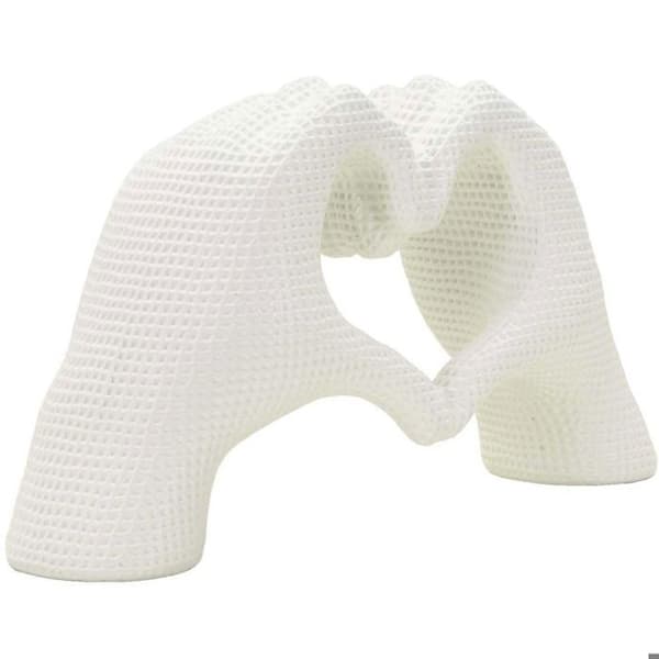 Dekorativ statyett i polyresin Hands lover 25 x 7.5 x 13.5 cm vit