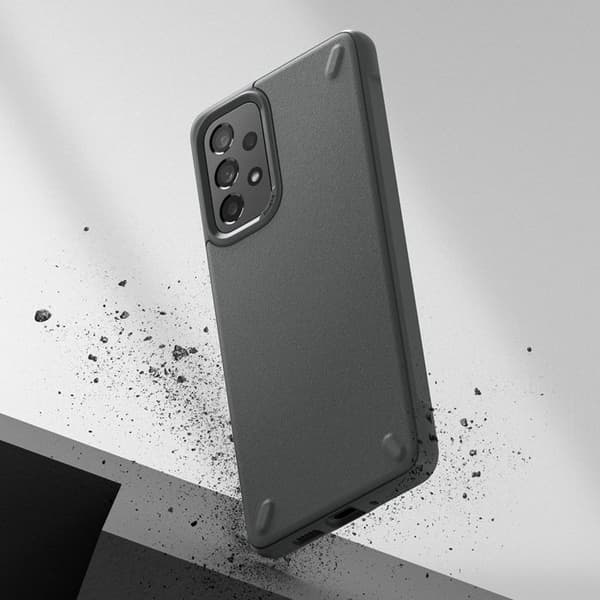 Grå onyx fodral som är slitstarkt och flexibelt för Galaxy A73