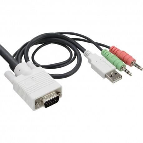 KVM-switch - InLine® - 2-vägs - VGA - USB - Inbyggd ljud
