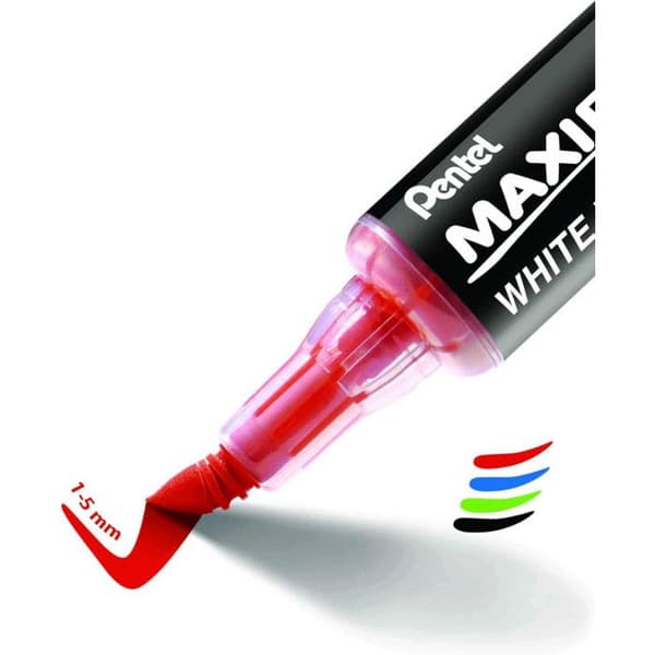 Pentel Maxiflo Flex-Feel – Set med 4 whiteboard-markörer + magnetisk sudd