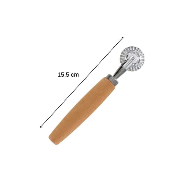 Bakverkshjul - FACKELMANN - Sybarys - Trä och rostfritt stål - Grå - Längd 15,5 cm