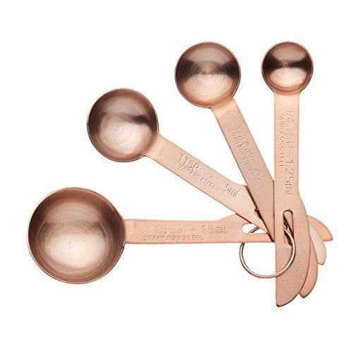 Kitchen Craft Master Class Set med 4 mätskedar i rostfritt stål - Kopparfinish - MCMSPNCOP