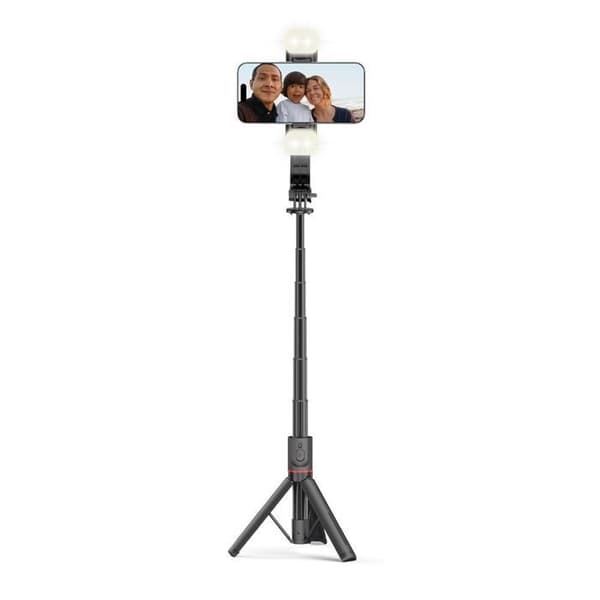 Perche till Selfie - TECH-PROTECT L05S - Bluetooth-stativ - LED-lampa - Svart
