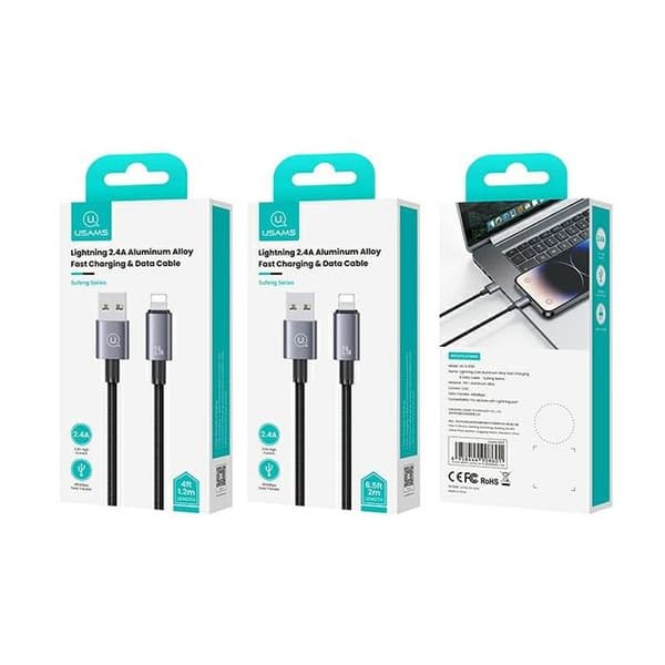 USB till Lightning-kabel USAMS 2 m, snabbladdning, stål