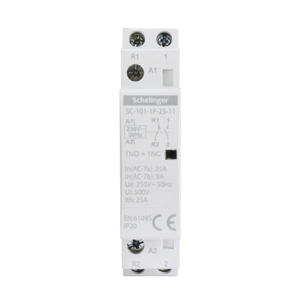 Modulär kontaktor - SCHELINGER - SC101 - 1P 25A - Typ 11 (1NO + 1NC) - IP20