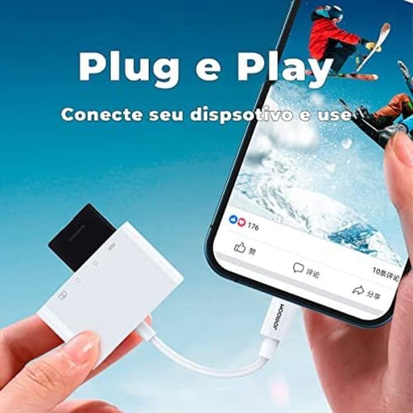 Adaptör Lightning - JOYROOM - S-H142 - SD/microSD - USB OTG - Vit