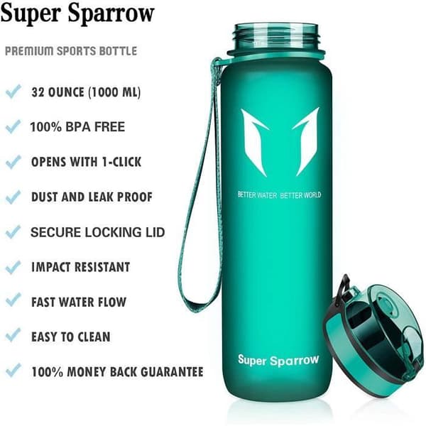 Super Sparrow Vattenflaska - Flaska, 1000ml, Skoggrön