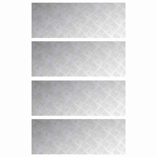 Rektangulär aluminiumtrappa - vidaXL - 80x30 cm - Silver - Halkfri - Hållbar