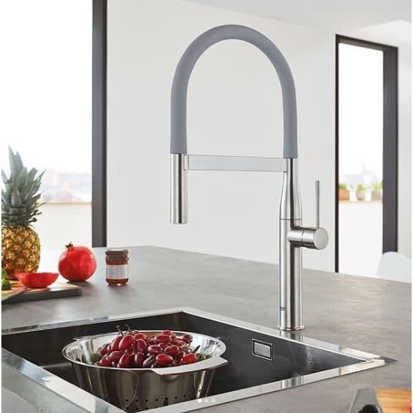 Flexibel kökskran GROHE Essence Semi-Pro Krom Grå