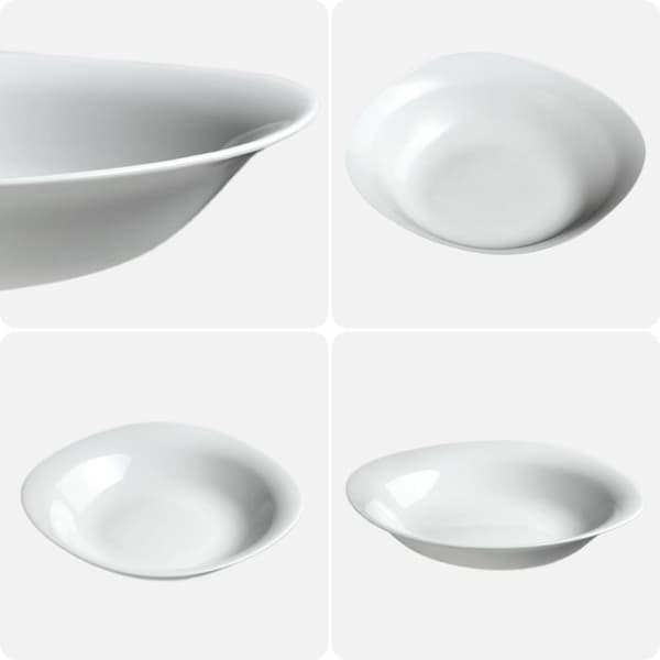 KADAX Djup tallrik 23 cm Vit 3 st