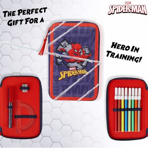 Skolväska - MARVEL - Spiderman - Dubbla fack - Skolmaterial - Barnpresent