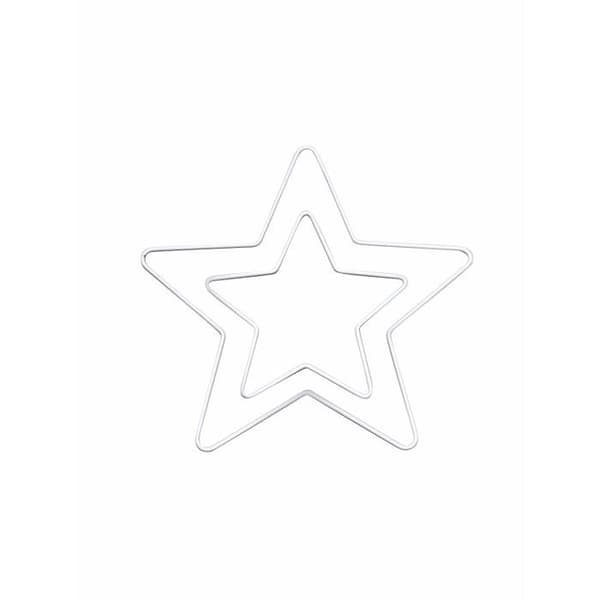 Metallring - GLOREX - Stjärna - Vit - 20 cm