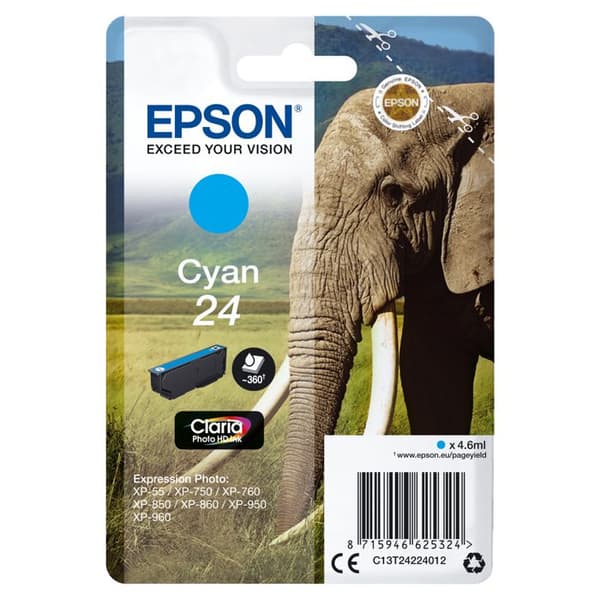 Epson Elephant 24 Cyan bläckpatron