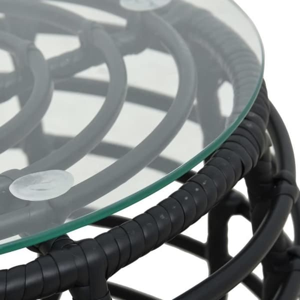 vidaXL 3-delad Bistro Set Poly Rattan Svart