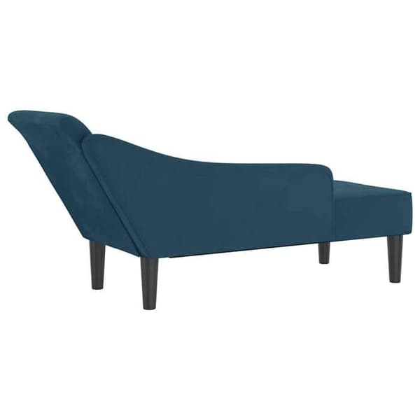 vidaXL Chaise longue med blå sammetkuddar 4007587