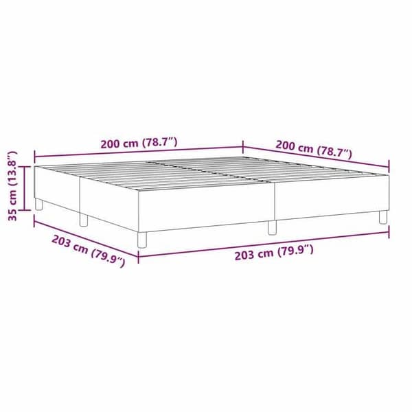 vidaXL Plattformssängram Mörkgrå 200 x 200 cm 3337428