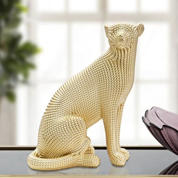 Guldleopard i resin cm 23x15,5x29