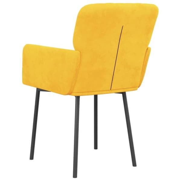 vidaXL Matsalsstolar 2 st Gul Sammet 344786