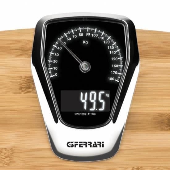 Analogisk Personvåg - FORMULA - ELEGANCE - Bambu - 180kg - Dubbel LCD-display