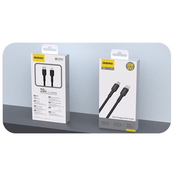 USB-C - Lightning-kabel för iPhone 30 W 1 m - Svart