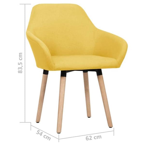 vidaXL Matstolar set om 2 gul tyg 283466