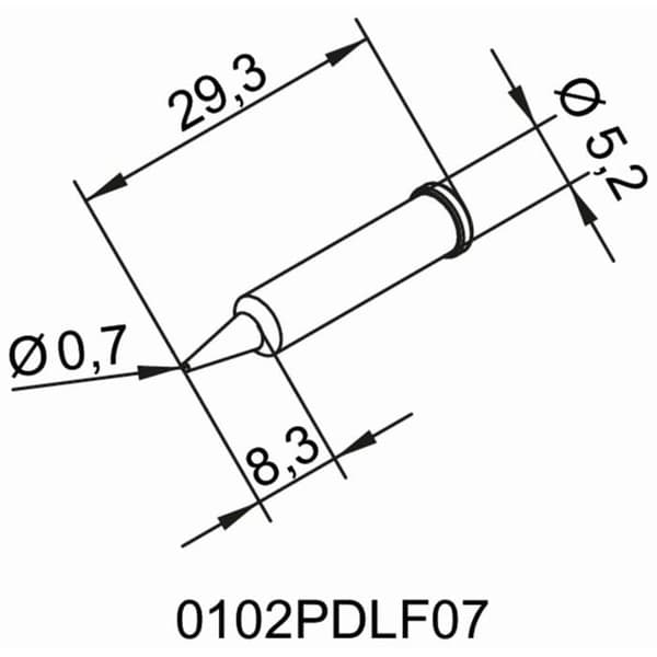 Lödkolv - Ersa - i-Tool - Rak - 0,7 mm - Trådad
