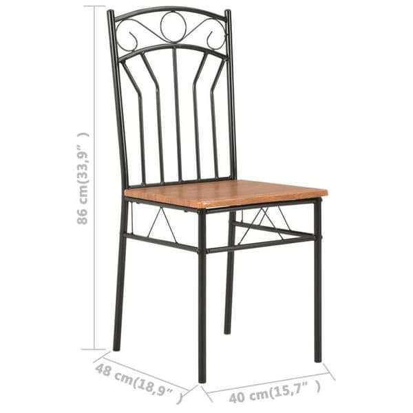 vidaXL Matstolar set om 2 bruna MDF 281399