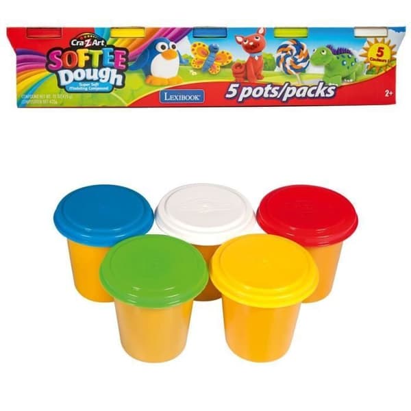 LEXIBOOK CRAZART - Set med 5 Softee modellera: klassiska färger