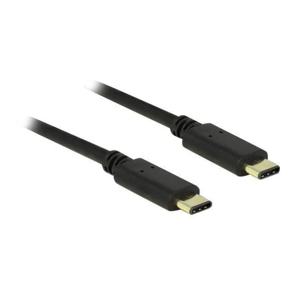 DELOCK USB-kabel - USB-C (M) till USB-C (M) - 2m Svart - Dubbelskärmad