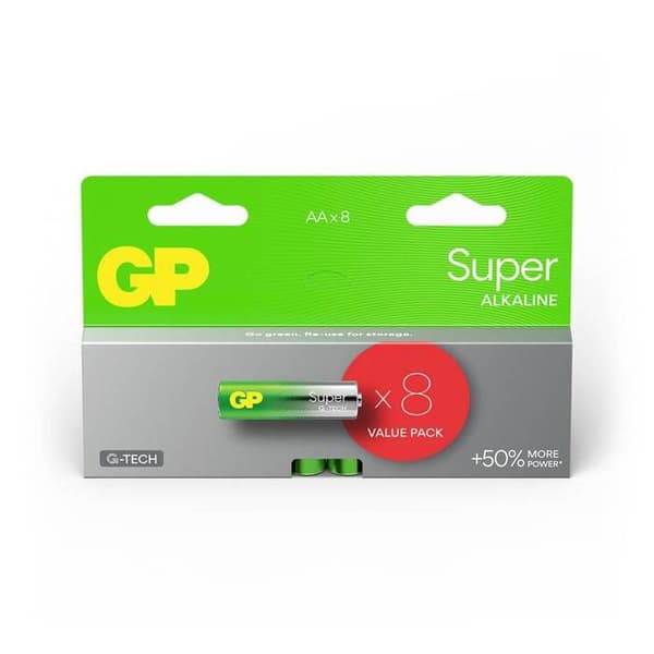 GP Super Pile LR6 (AA) alkaliska 1.5 V 8 st