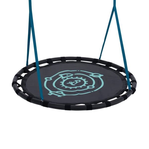 Svart metallgunga med bo D120cm