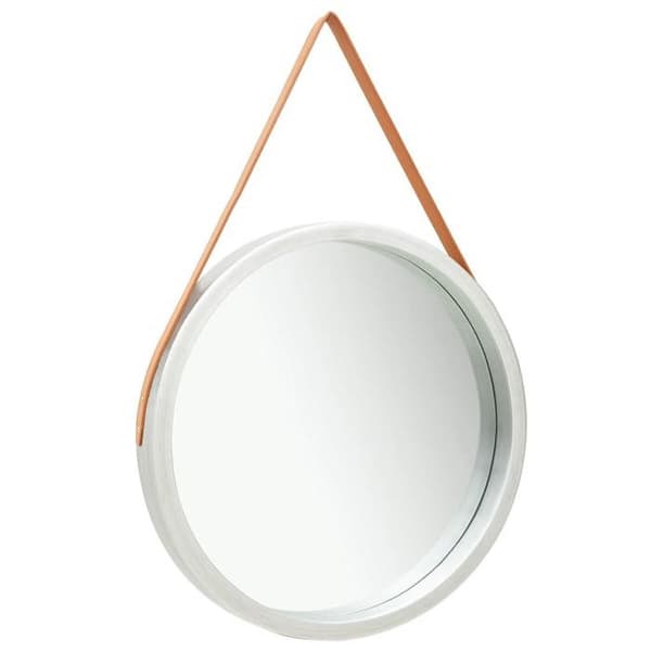 vidaXL Väggspegel med rem 60 cm Silver