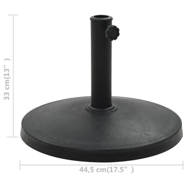 vidaXL Rund Parasoll Bas Polyresin 10 kg Svart