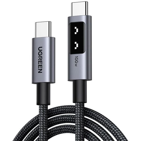 USB-C till USB-C datakabel - UGREEN - PD 100W - Nylon - 1 m - Svart
