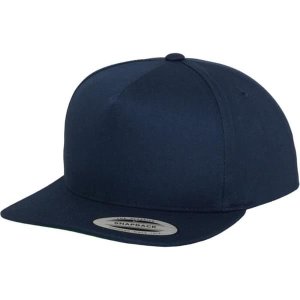 5 Panel Snapback Cap - Flexfit - Marinblå - 100 % bomull - Unisex - One Size
