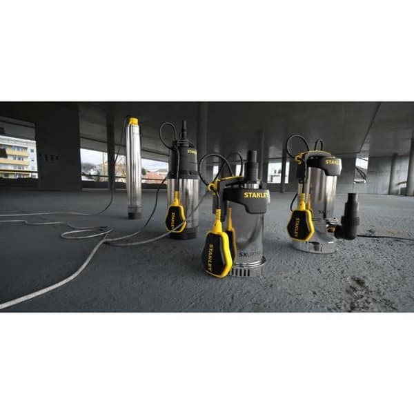 Stanley - Dykpump - Rostfritt stål - Smutsigt vatten - 1100 W