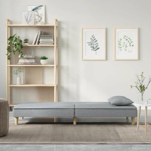 vidaXL Bäddsoffa i ljusgrå tyg 351900