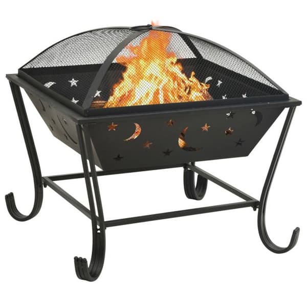 Entré - vidaXL - 62 cm - Stål - Svart - Eldstång ingår