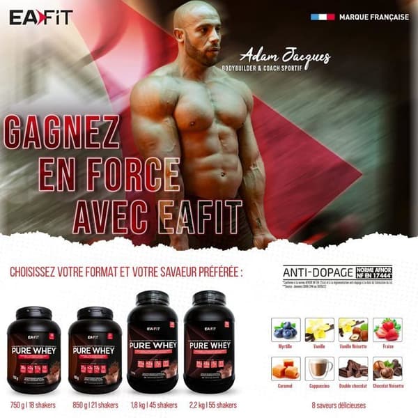 WHEY PROTEIN EAFIT 2,2 kg Choklad/Nöt - 30g Vassleprotein