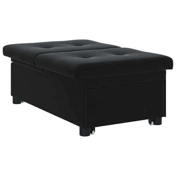 Soffa-säng Svart 67 x 194 x 38 cm Sammet