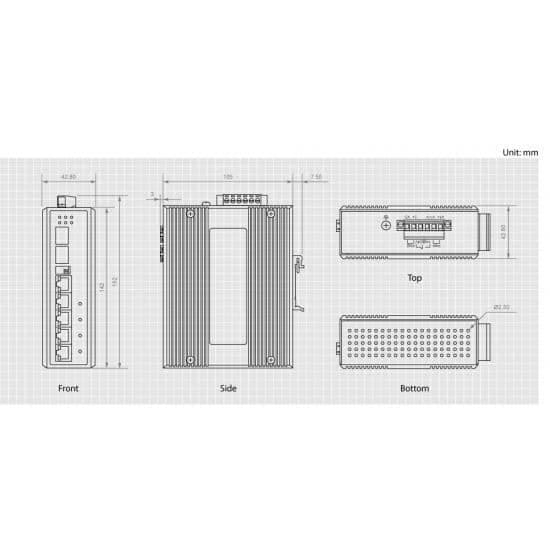 LevelOne IES-0600 Gigabit Ethernet Switch - Väggfäste - Full Duplex