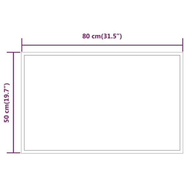 vidaXL LED Badrumsspegel 50x80 cm 3154080
