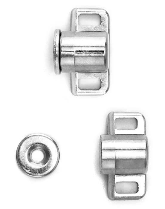 Möbelås - QWORK - WD9227 - zinklegering - justerbart hål 9 mm - rund magnetlås