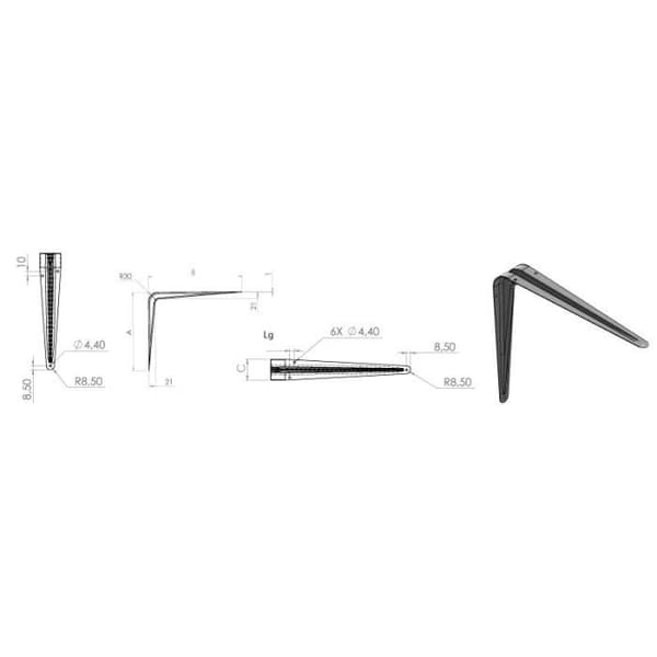 Stämplad konsol 30x25 cm Vit BOURG - P-CE300B