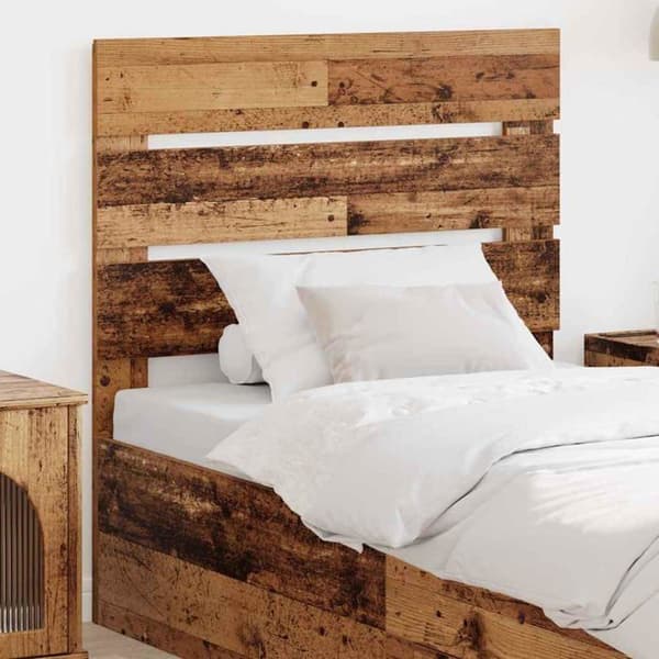 Sänggavel i ingenjörsträ - vidaXL - Åldrad trä - 80 cm - Modern stil - Rektangulär design