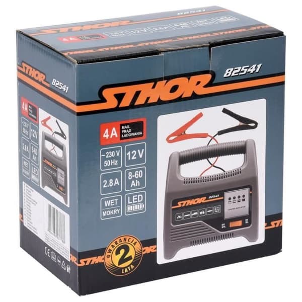 Sthor Batteriladdare med LED 12V 4A 60Ah