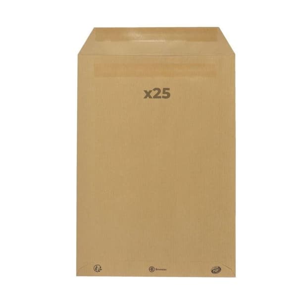 25 kuvert i kraftpapper 90 g - 22,9 x 32,4 cm