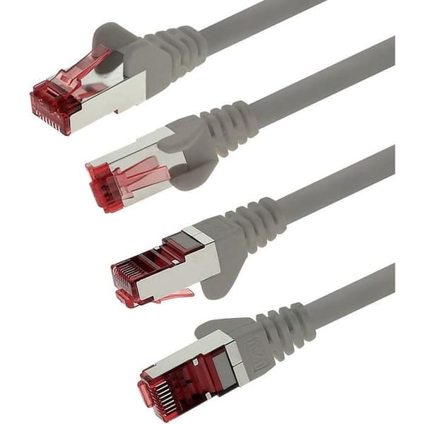 Nätverkskabel - 1ATTACK.DE - Set 5x0,5 m - Cat6 SSTP - RJ45 - Grå